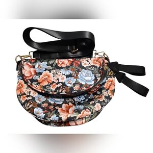 Floral Black Women's Bum Crossbody Bag